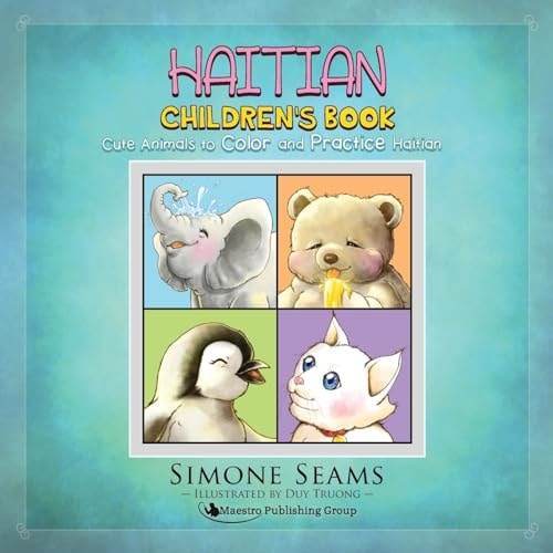 Haitian Children's Book Cute Animals to Color and Practice Haitian
