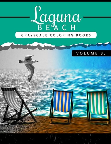 Laguna Beach Volume 3 Sea, Lost Ocean, Dolphin, Shark Grayscale Coloring Books for Adults Relaxation Art Therapy for Busy People (Adult Coloring Books Series, Grayscale Fantasy Coloring Books)