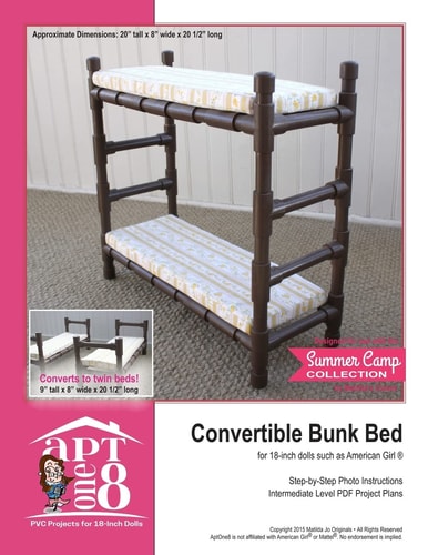 Convertible Bunk Bed Intermediate-Level PVC Project for 18-Inch Dolls