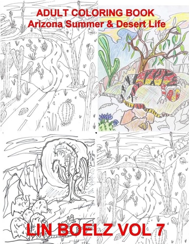 Adult Coloring Book Arizona Summer and Desert Life