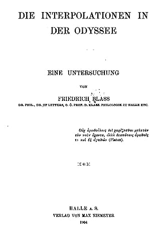 Die Interpolationen in Der Odyssee