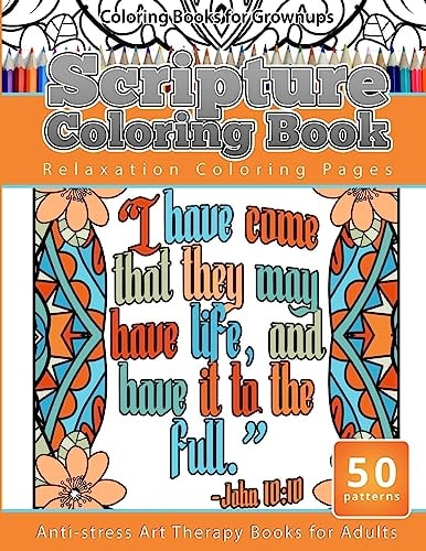 Coloring Books for Grownups Scripture Coloring Book Relaxation Coloring Pages Anti-Stress Art Therapy Books for Adults