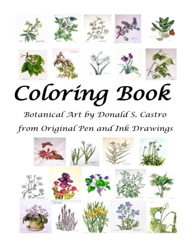 Botanical Art Coloring Book Fine Art from Original Pen and Ink Drawings