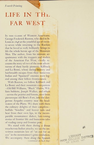 Life in the Far West (1851) by George Frederick Ruxton (a Western Clasic) Second Edition (Original Classics)