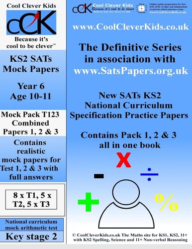 SATs KS2 Year 6 Maths Practice Test 1, 2 and 3 Combined Pack