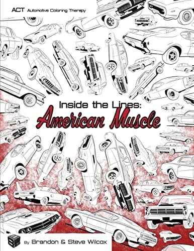 Inside the Lines: American Muscle Adult Automotive Coloring Therapy