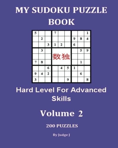 My Sudoku Puzzle Book Hard Level For Advanced Skills V2