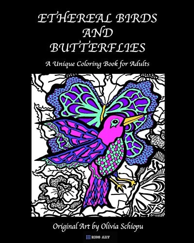 Ethereal Birds and Butterflies A Unique Coloring Book for Adults