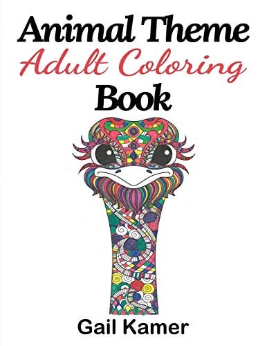 Animal Theme Adult Coloring Book