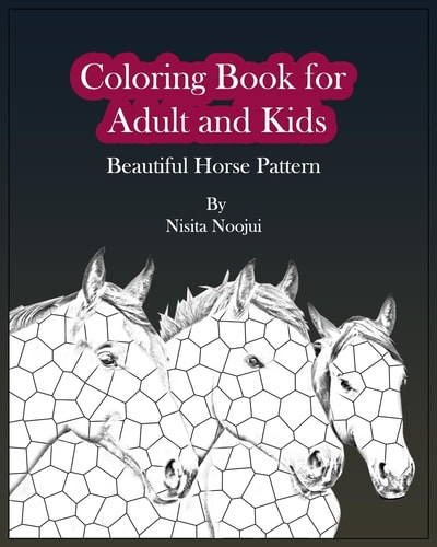 Coloring Book for Adult and Kids Beautiful Horse Pattern