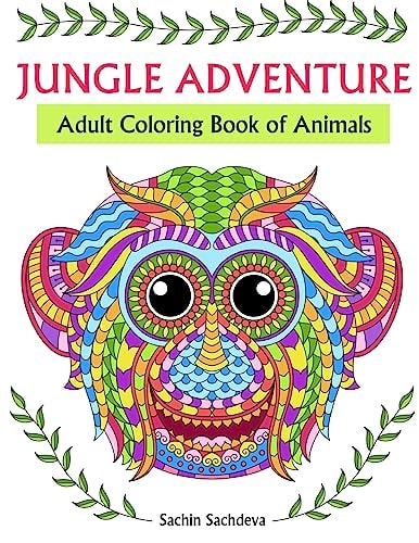 Jungle Adventure Adult Coloring Book of Animals