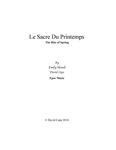 Le Sacre Du Printemps