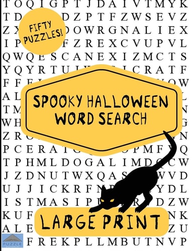 Spooky Halloween Word Search Large Print Word Search, Word Search Book, Halloween Puzzles, Word Find
