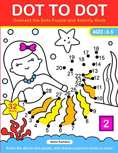 Dot To Dot Connect the Dots Puzzle and Activity Book