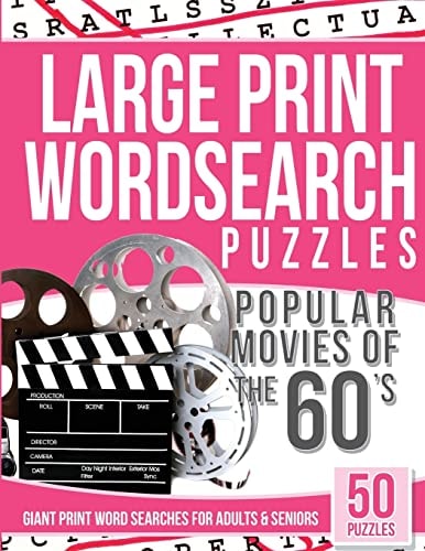 Large Print Wordsearches Puzzles Popular Movies of The 60s Giant Print Word Searches for Adults and Seniors