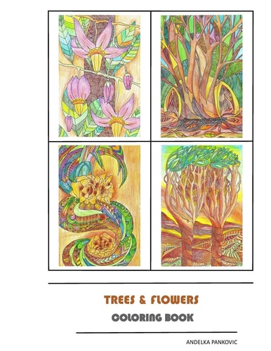 Trees and Flowers Coloring Book