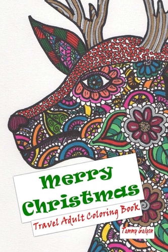 Merry Christmas Travel Adult Coloring Book