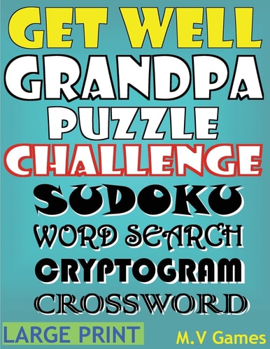 Get Well Grandpa Puzzle Challenge Sudoku, Word Search, Cryptogram, Crossword