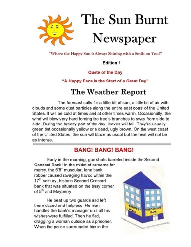The Sun Burnt Newspaper