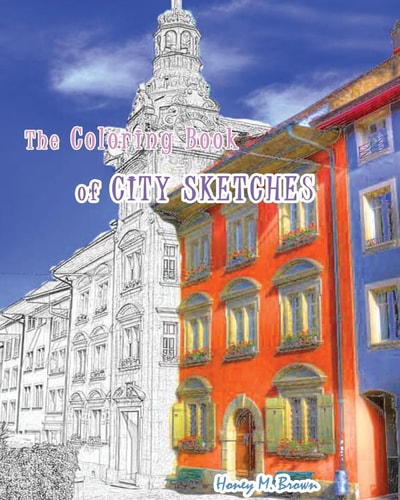 The Coloring Book of City Sketches Coloring for Relax