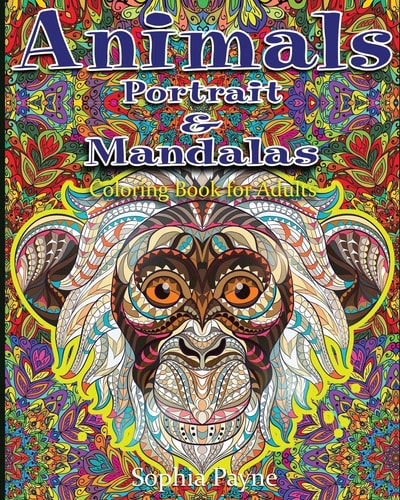 Animals Portrait and Mandalas Coloring Book for Adults