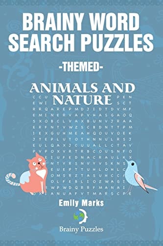 Brainy Word Search Puzzles -Themed Animals and Nature