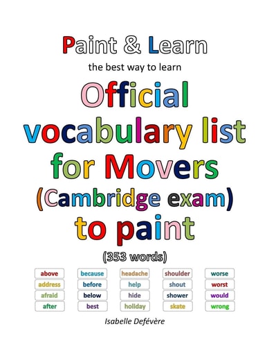Official Vocabulary List for Movers (Cambridge Exam) to Paint