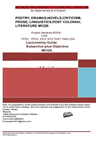 A Superb Book of English Literature Subjective Plus Objective English Literature