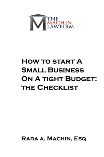 How to Start a Small Business on a Tight Budget The Checklist