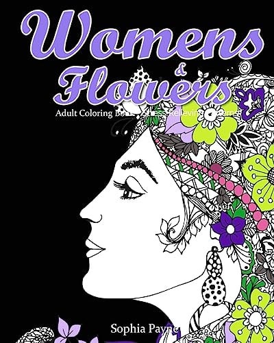 Womens and Flowers Adult Coloring Book Stress Relieving Patterns