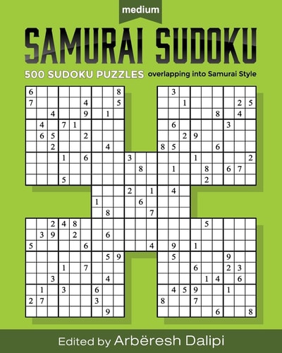 Samurai Sudoku Puzzle Book 500 Medium Puzzles Overlapping Into 100 Samurai Styl