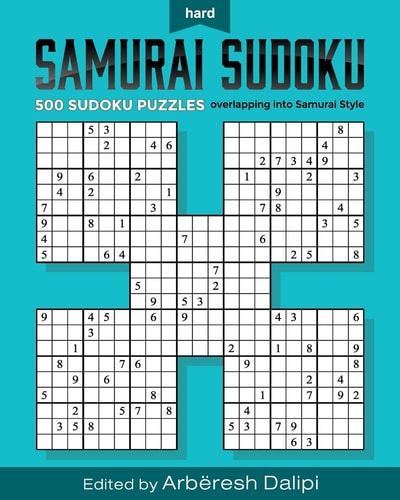 Samurai Sudoku Puzzle Book 500 Hard Puzzles Overlapping Into 100 Samurai Style