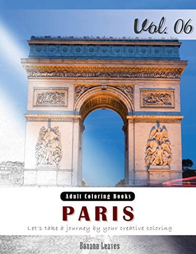 Paris : Romantic Place Grey Scale Photo Adult Coloring Book, Mind Relaxation Stress Relief Coloring Book Vol6 Series of Coloring Book for Adults, Grown Up, and Kids 8. 5 X 11 (21. 59 X 27. 94 Cm)