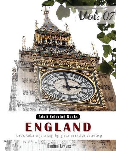 England Place Country Landscapes, Grey Scale Photo Adult Coloring Book, Mind Relaxation Stress Relief Coloring Book Vol7.: Series of Coloring Book for Adults, Grown Up, and Kids 8.5" X 11" (21.59 X 27.94 Cm)