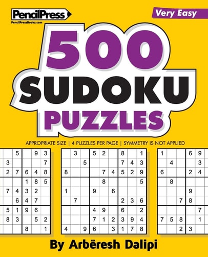 500 Sudoku Puzzles Big Book of 500 Very Easy Sudoku Puzzles