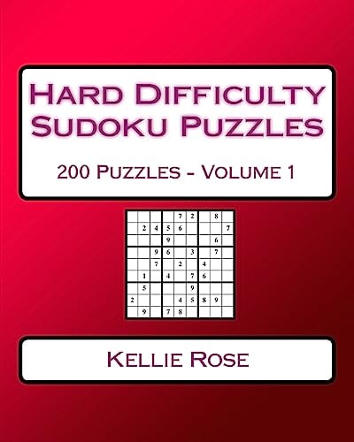 Hard Difficulty Sudoku Puzzles Volume 1 Hard Sudoku Puzzles For Advanced Players