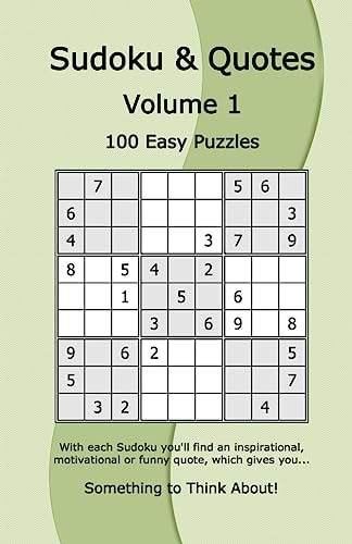 Sudoku and Quotes Volume 1 100 Easy Puzzles