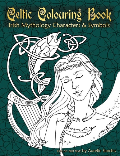 Celtic Colouring Book of Irish Mythology Characters and Symbols