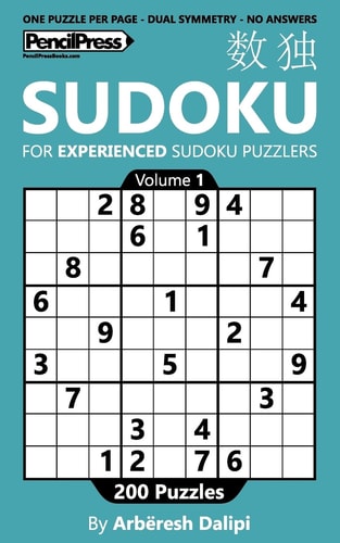 Sudoku Book for Experienced Puzzlers, with 200 Puzzles, Good Designed and Withou