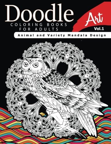 Doodle Coloring Books for Adults Art Vol. 1 Animal and Variety Mandala Design