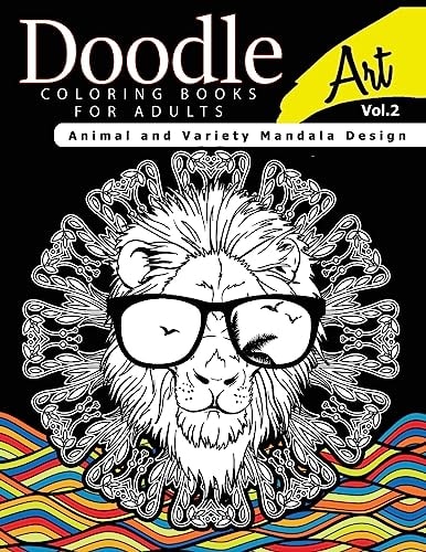 Doodle Coloring Books for Adults Art Vol. 2 Animal and Variety Mandala Design