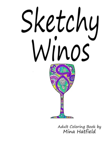 Sketchy Winos Adult Coloring Book