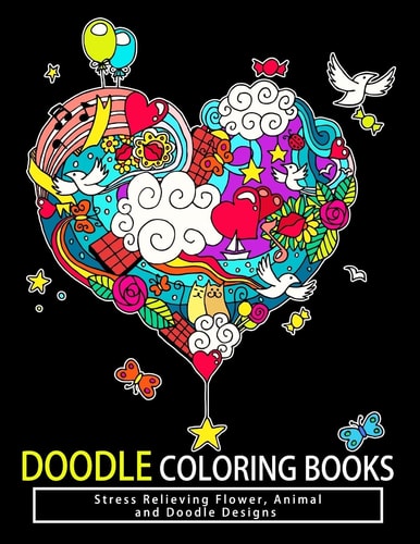 Doodle Coloring Books Adult Coloring Books: Relax on an Intergalactic Journey Through the Universe and Cute Monster
