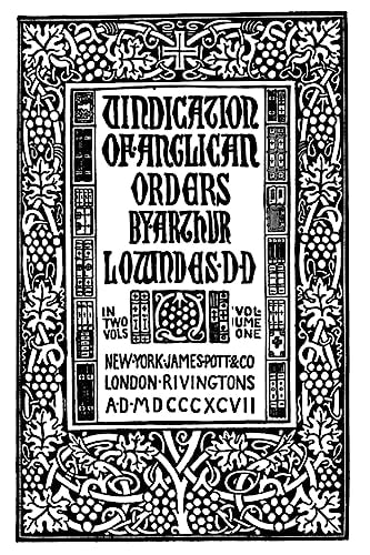 Vindication of Anglican Orders