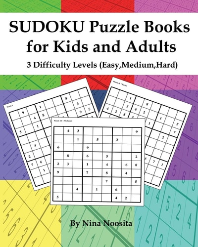 Sudoku Puzzle Books for Kids and Adults 3 Difficulty Levels (Easy, Medium, Hard)
