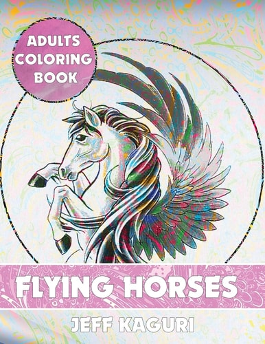 Adults Coloring Book Flying Horses