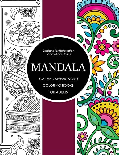 Mandala Cat and Swear Word Coloring Books for Adults Adult Coloring Books