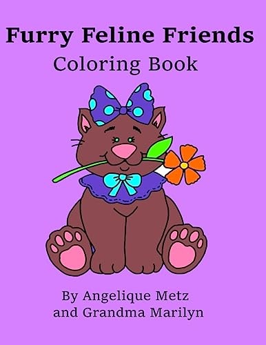 Furry Feline Friends Coloring Book