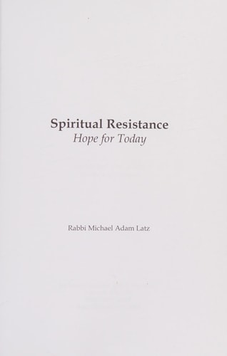 Spiritual Resistance Hope for Today