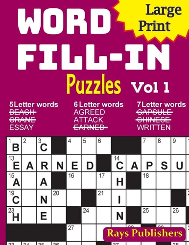 Large Print Word Fill-In Puzzles